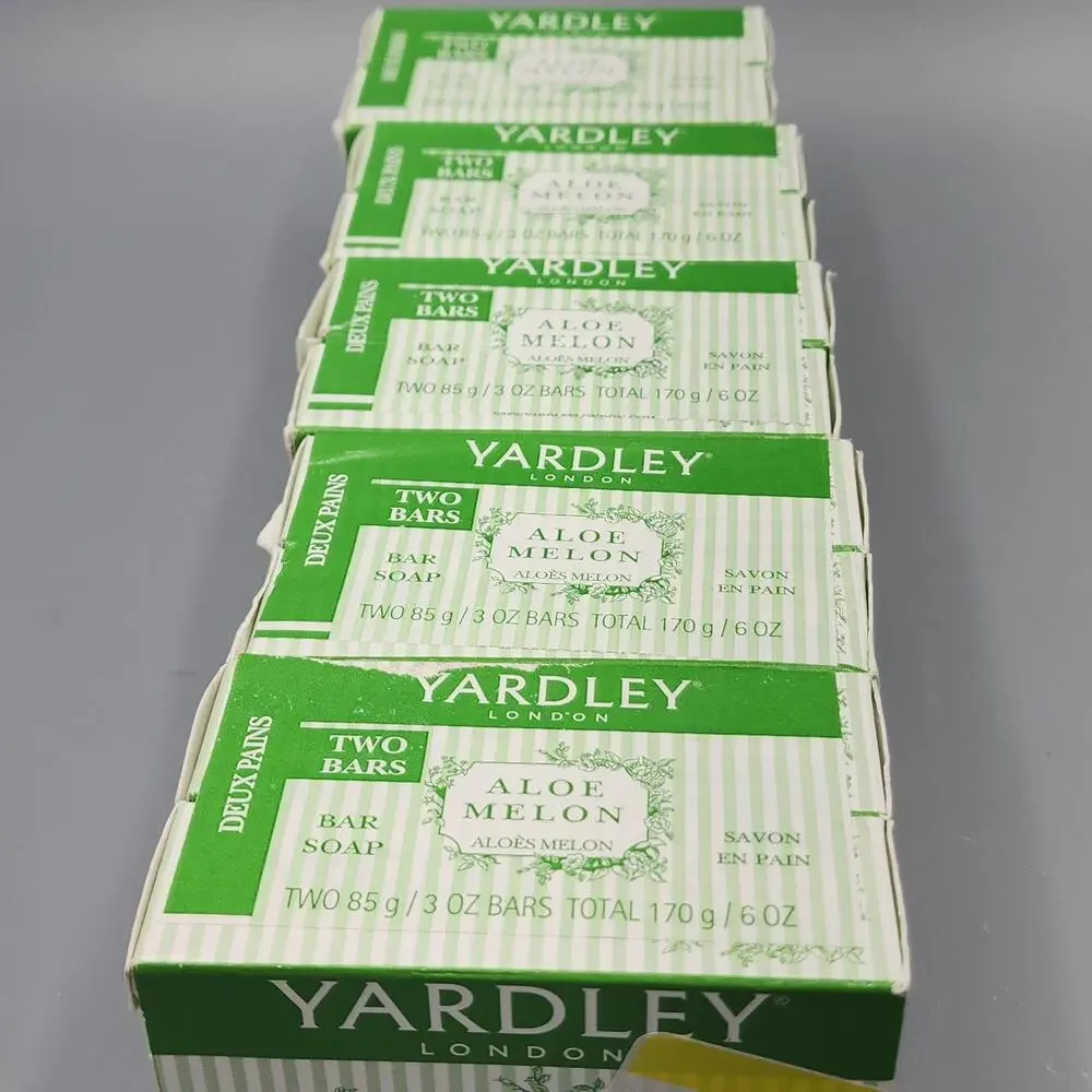Yardley London ALOE & MELON 2 Soap Bars 3oz RARE Discontinued Bilingual Packagin